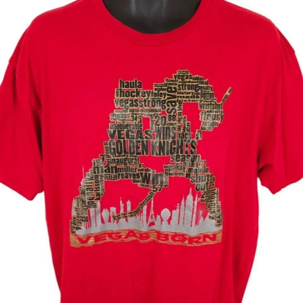 Vegas Golden Knights T Shirt Mens Size XL Red NHL Hockey Vegas Born